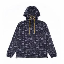 Flash Sale 👍 Spittin Chiclets Helmet Printed Windbreaker - Dark Grey/Light Grey ✨