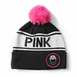 Hot Sale 🛒 Pink Whitney Script Beanie - Black 😍