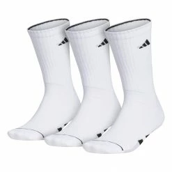 Hot Sale 🔥 Adidas Cushioned II Mens' Crew 🧦 Socks White - 3-Pack ⭐