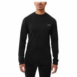 New 🛒 Kombi B2 Merino Blend Men's Crew Neck Top - Black 🎁